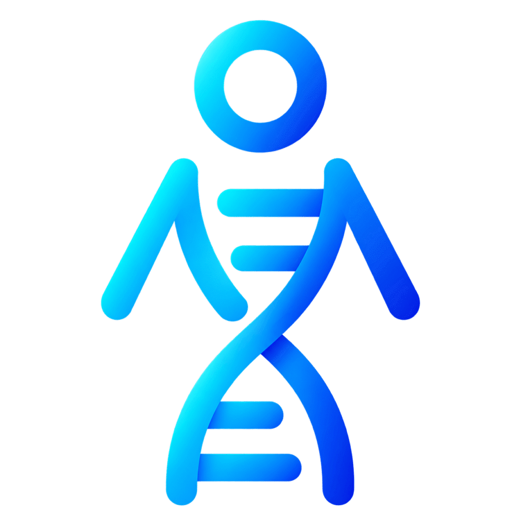 Glossy Blue Human DNA Emblem 1